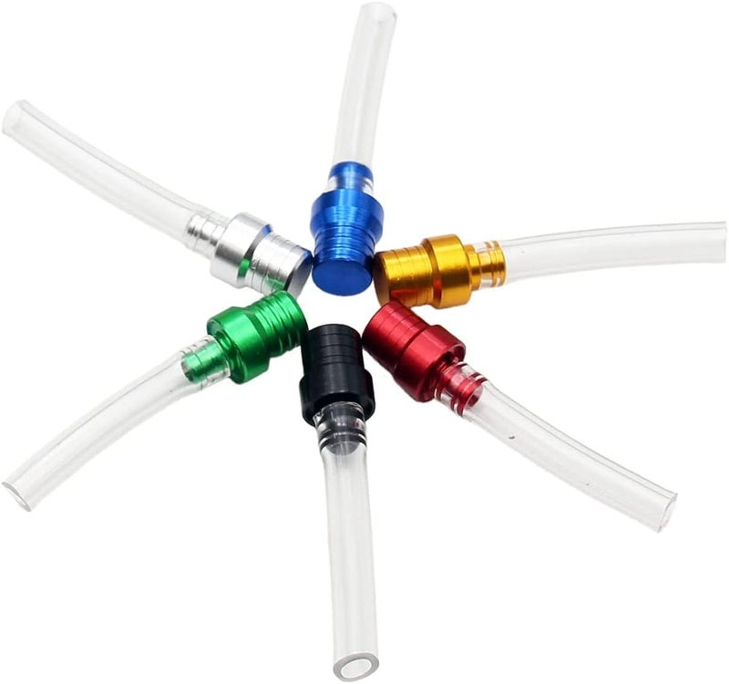 PRO BAT 5 Pack CNC Motorcycle Gas Fuel Cap Valve Vent Breather Hose Tube Gas Tank Cap Vent Two-way for Dirt Bike Pit Bike ATV All Factory CRF XR CR All Quads All Off-road Motorcycle, Silver - Image 5